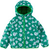 Ryan Reversible Puffer Hood Zipper Down Jacket, Green Skull - Puffers & Down Jackets - 1 - thumbnail