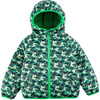 Ryan Reversible Puffer Hood Zipper Down Jacket, Dinosaur Camo - Puffers & Down Jackets - 1 - thumbnail