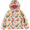 Ryan Reversible Puffer Hood Zipper Down Jacket, Pink Flowers - Puffers & Down Jackets - 1 - thumbnail