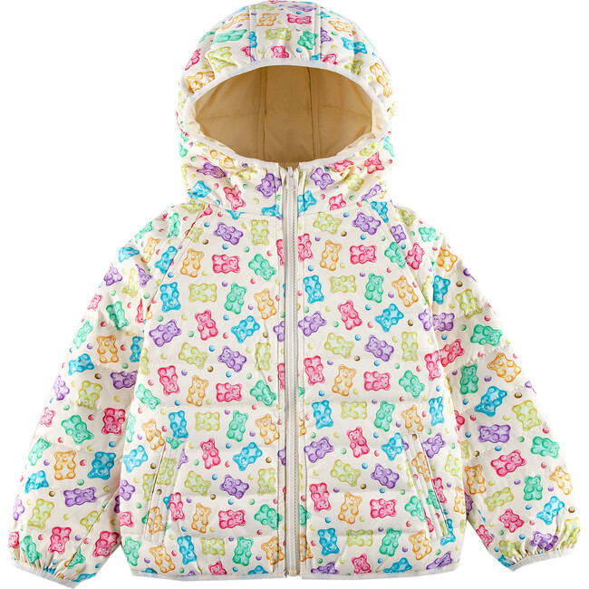 Ryan Reversible Puffer Hood Zipper Down Jacket, Gummy Bear