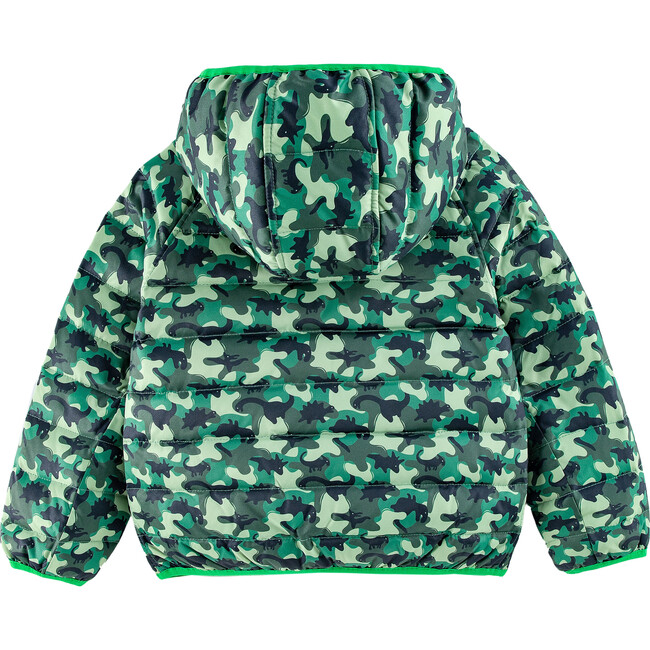 Ryan Reversible Puffer Hood Zipper Down Jacket, Dinosaur Camo - Puffers & Down Jackets - 3