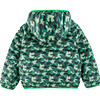 Ryan Reversible Puffer Hood Zipper Down Jacket, Dinosaur Camo - Puffers & Down Jackets - 3