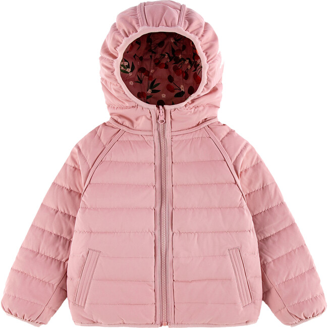 Ryan Reversible Puffer Hood Zipper Down Jacket, Cherries - Puffers & Down Jackets - 2