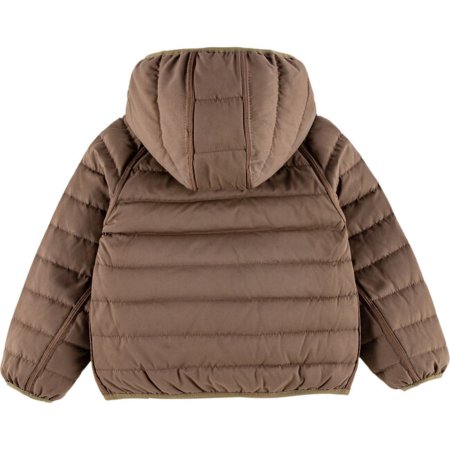 Ryan Reversible Puffer Hood Zipper Down Jacket, Brown Cowboy - Puffers & Down Jackets - 4