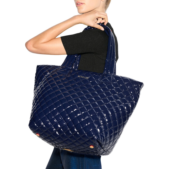 Women's Medium Metro Deluxe Adjustable Crossbody Strap Tote Bag, Navy Lacquer - Bags - 5