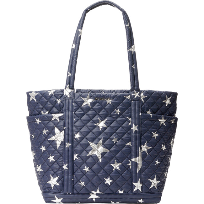 Women's Large Empire Slim Padded Straps Tote Bag, Dawn & Silver Stars