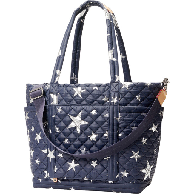 Women's Large Empire Slim Padded Straps Tote Bag, Dawn & Silver Stars - Bags - 2