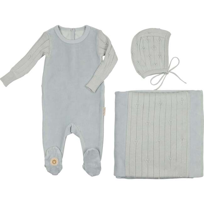 Luxe Texture Layette Set Blue Dawn