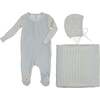 Luxe Texture Layette Set Blue Dawn - Mixed Apparel Set - 1 - thumbnail