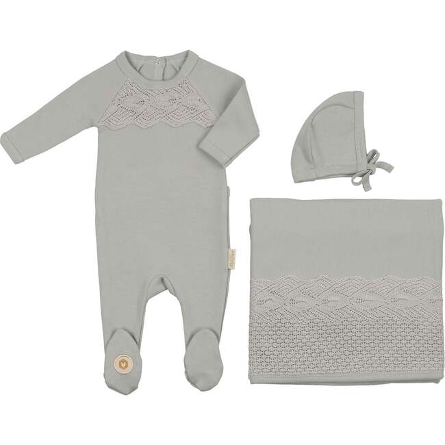 Look of Lace Layette Set Pearl Blue