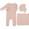 Leaf Print Wrap Layette Set Light Rose - Mixed Apparel Set - 1 - thumbnail