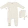 Leaf Print Wrap Gift Set Ivory & Pink - Mixed Apparel Set - 1 - thumbnail