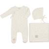 Leaf Print Wrap Layette Set Ivory & Green - Mixed Apparel Set - 1 - thumbnail