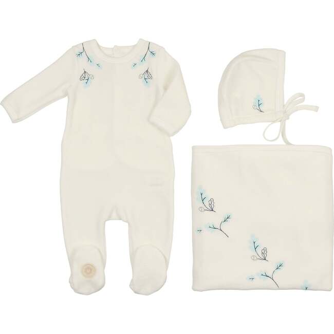 Hanging Leaves Boys Layette Set Ivory