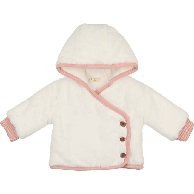 Fur-ever Wrap Jacket Ivory & Pink