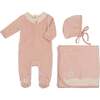 Tiny Eyelet Layette Set Rose Smoke - Mixed Apparel Set - 1 - thumbnail