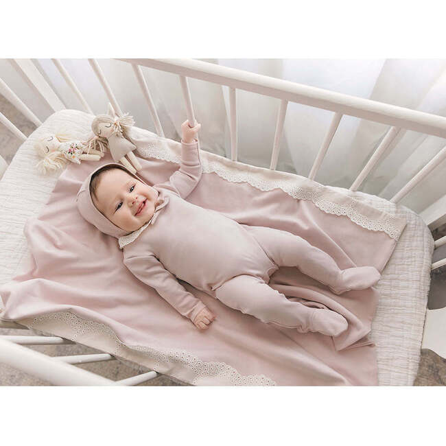 Tiny Eyelet Layette Set Rose Smoke - Mixed Apparel Set - 4