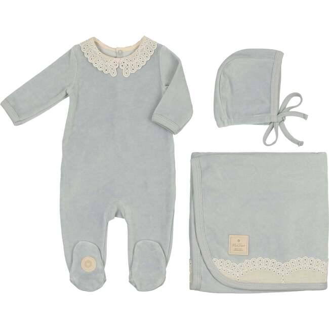 Tiny Eyelet Layette Set Blue Dawn - Mixed Apparel Set - 1