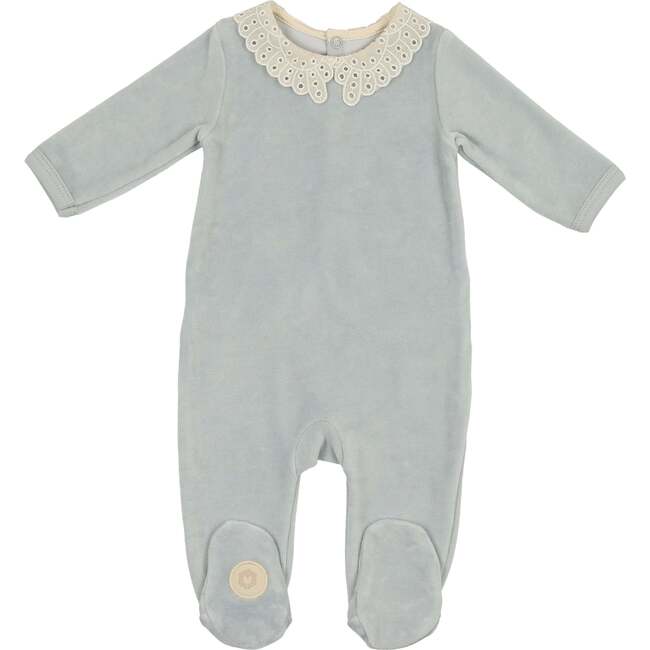 Tiny Eyelet Footie Blue Dawn - Footie Pajamas - 1