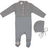 Mock-Cardigan Gift Set Slate Blue - Mixed Apparel Set - 1 - thumbnail