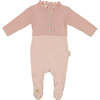 Mock-Cardigan Footie Light Rose - Footie Pajamas - 1 - thumbnail