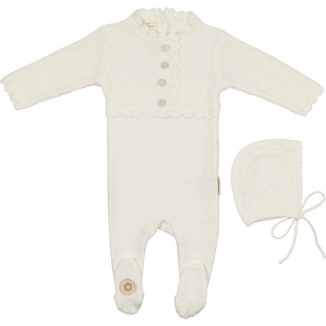 Mock-Cardigan Gift Set Ivory