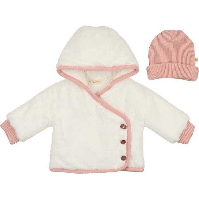 Fur-ever Wrap Jacket Gift Set Ivory & Pink