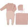 Mock-Cardigan Layette Set Light Rose - Mixed Apparel Set - 1 - thumbnail