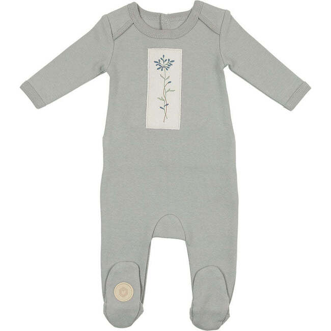 Flower Patch Footie Celestial Blue - Footie Pajamas - 1