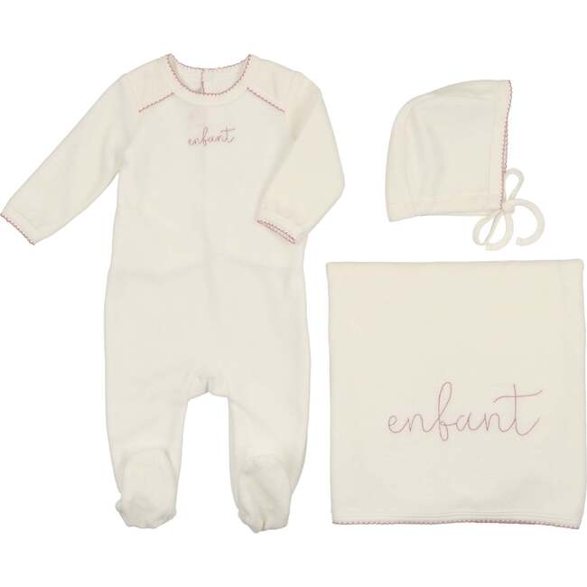 Enfant Scripted Layette Set Ivory & Rose - Mixed Apparel Set - 1