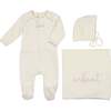 Enfant Scripted Layette Set Ivory & Rose - Mixed Apparel Set - 1 - thumbnail