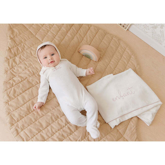 Enfant Scripted Layette Set Ivory & Rose - Mixed Apparel Set - 3