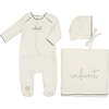 Enfant Scripted Layette Set Ivory & Blue - Mixed Apparel Set - 1 - thumbnail