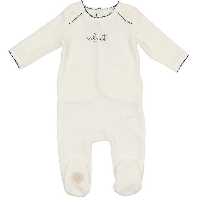 Enfant Scripted Footie Ivory & Blue