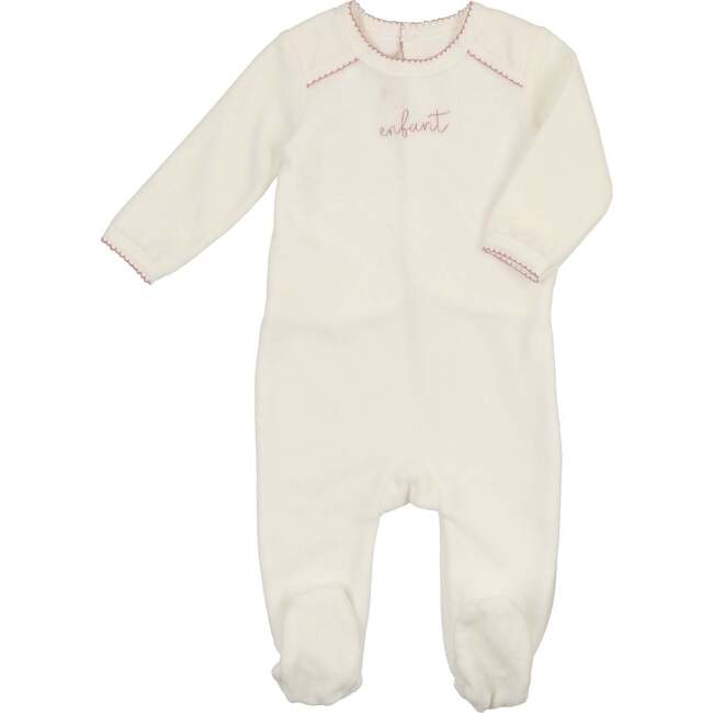 Enfant Scripted Footie Ivory & Rose