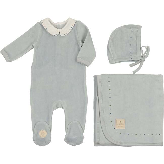 Dot to Dot Collared Layette Set Blue Dawn - Mixed Apparel Set - 1