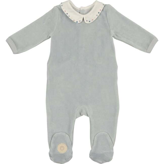 Dot to Dot Collared Footie Blue Dawn - Footie Pajamas - 1