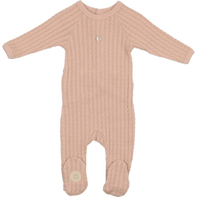 Cable Knit Footie Blush