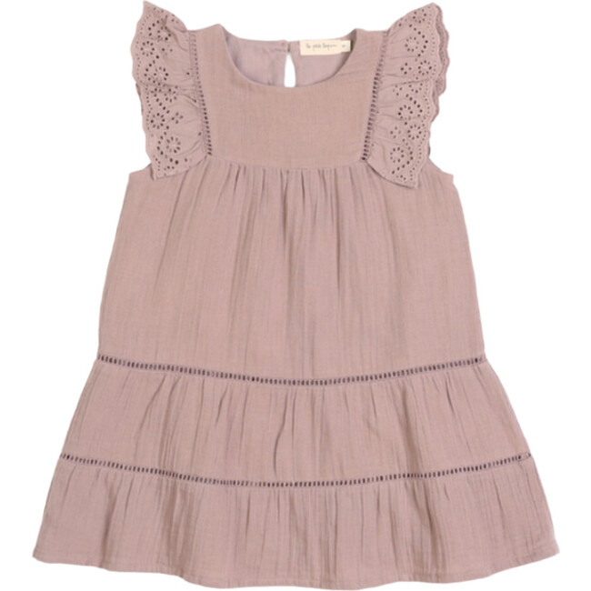 Maliya Muslin Cotton Anglaise Dress Dusty Mauve - Dresses - 1