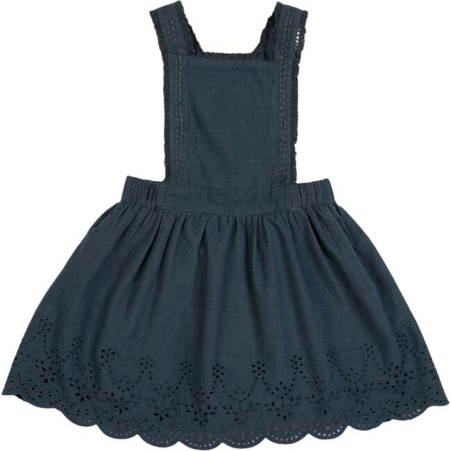 Elea Corduroy Cotton Anglaise Dress Vintage Blue - Dresses - 1