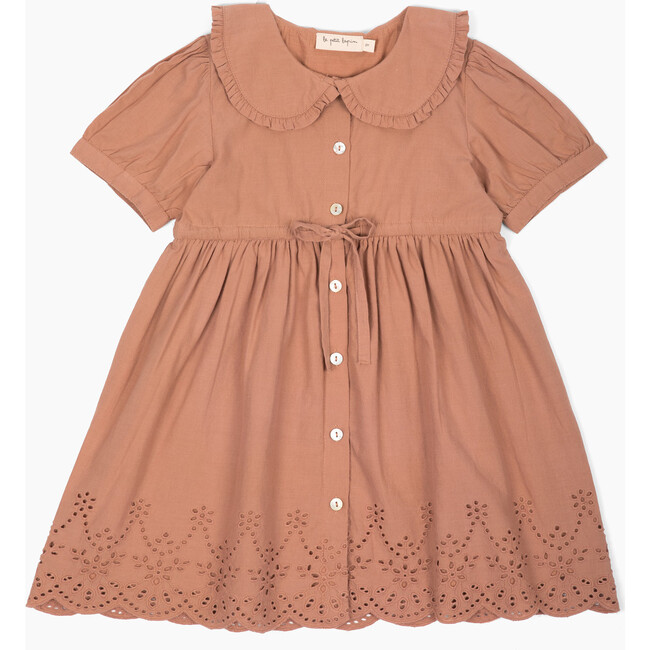 Aurora Ruffle Collar Cotton Dress Chocolat - Dresses - 1