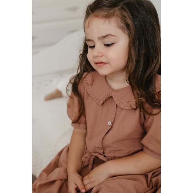 Aurora Ruffle Collar Cotton Dress Chocolat - Dresses - 5