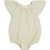 Liva Muslin Cotton Ruffle Embroidered Romper Sage - Rompers - 1 - thumbnail