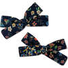 Skinny Ribbon Pigtail Bows, Liberty of London Inky Blue Floral - Hair Accessories - 1 - thumbnail