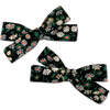 Skinny Ribbon Pigtail Bows, Liberty of London Black Floral - Hair Accessories - 1 - thumbnail