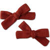 Skinny Ribbon Pigtail Bows, Cinnamon - Hair Accessories - 1 - thumbnail