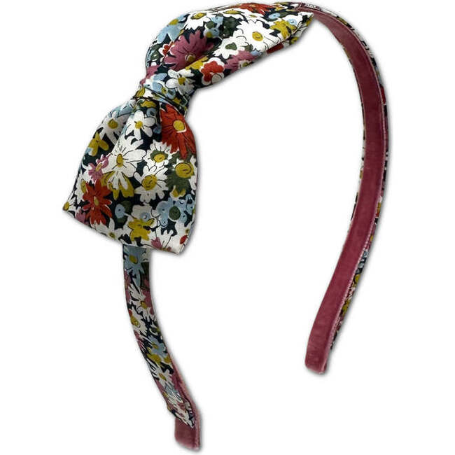 Liberty of London Bow Headband, Pink Daisies