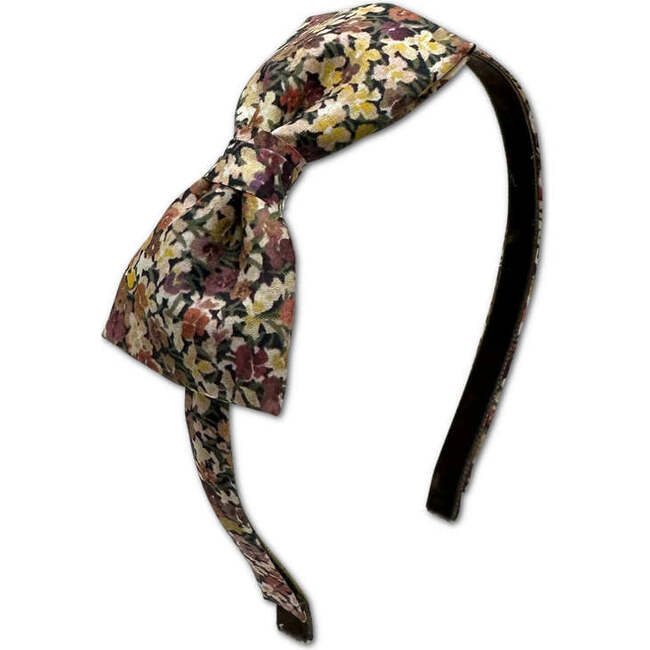 Liberty of London Bow Headband, Brown Floral