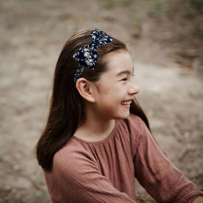 Liberty of London Bow Headband, Navy Floral - Headbands - 2