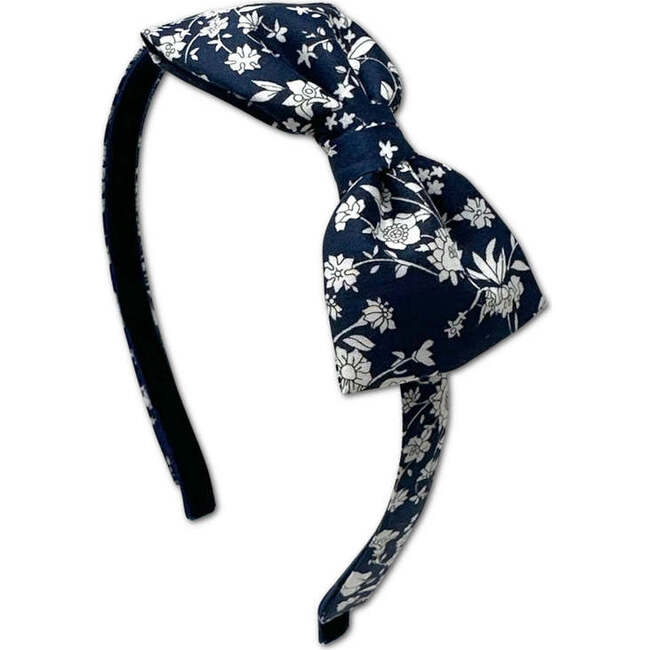 Liberty of London Bow Headband, Navy Floral - Headbands - 3